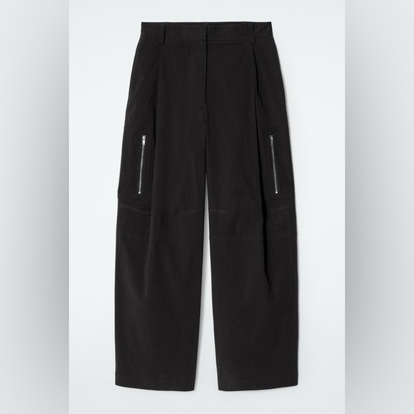 COS Utility Barrel-leg Cargo Trousers Black 6 - Picture 13 of 13